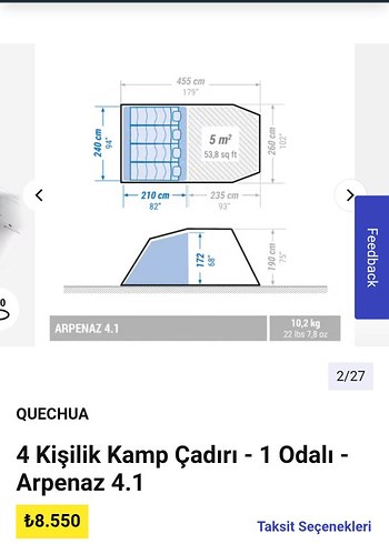 Decatlon 4 Kişilik Aile Çadırı - Görsel 4