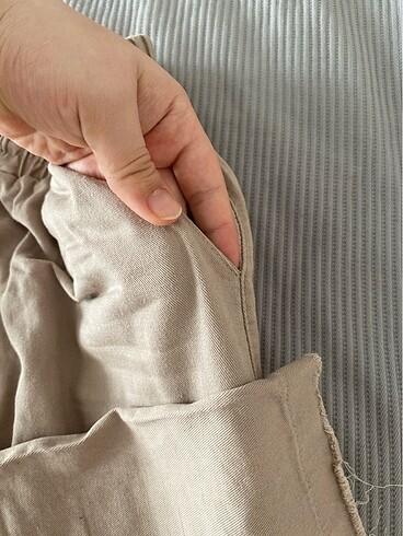 l Beden camel Renk Keten pantolon