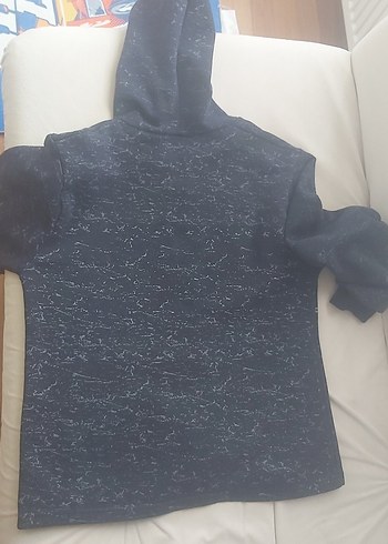 Erkek Çocuk Lacivert Kapüşonlu Fermuarlı Sweatshirt - Görsel 2