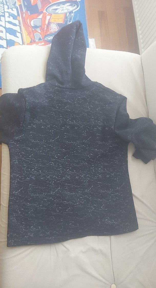 Erkek Çocuk Lacivert Kapüşonlu Fermuarlı Sweatshirt - Görsel 2