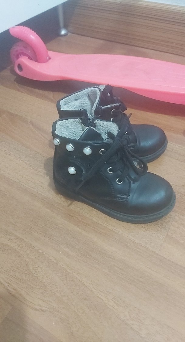 Erkek Çocuk Siyah Deri Bot - Görsel 2