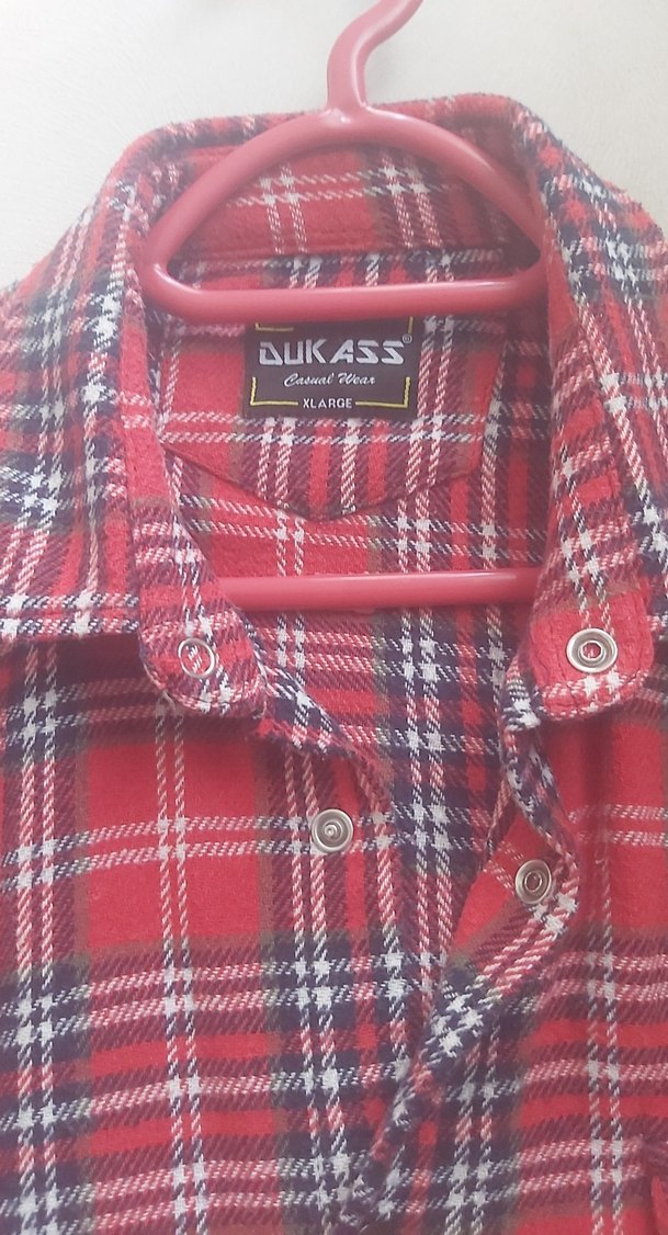 Unisex Kareli Düğmeli Oduncu Gömlek - Görsel 2