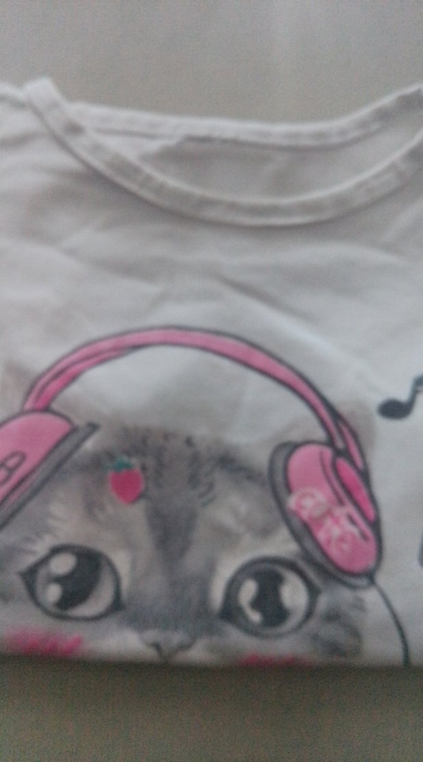 Kız Çocuk Gri Baskılı Kısa Kollu Tişört - Görsel 2