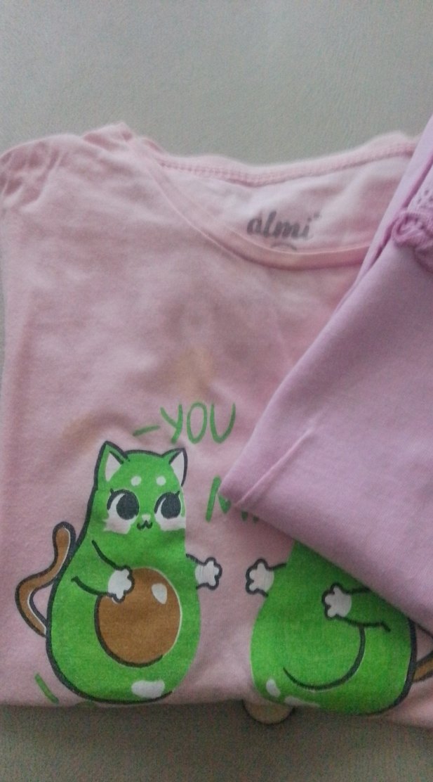 Kız Çocuk Pembe Baskılı Kısa Kollu Tişört - Görsel 3