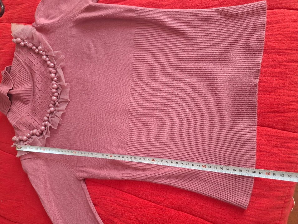 Bordo Nakışlı Boğazlı Kadın Kazak - Görsel 2