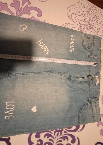 Baskılı Mavi Mini Jean Etek - Görsel 4