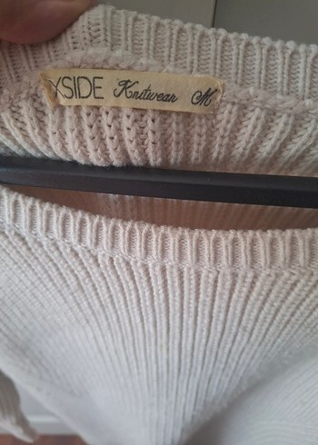 Kadın Beyaz Triko Uzun Kollu Kazak - Görsel 3