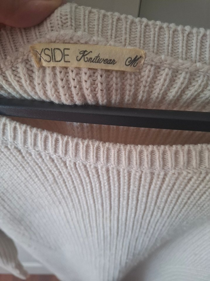 Kadın Beyaz Triko Uzun Kollu Kazak - Görsel 3