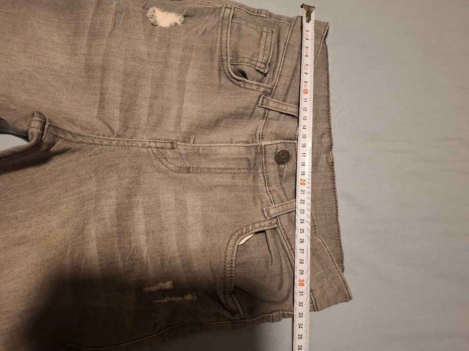 Erkek çocuk  gri Denim Pantolon, Yırtık Detaylı - Görsel 3