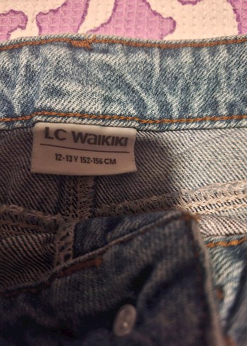 Çizgili Kot Mini Etek - Görsel 7