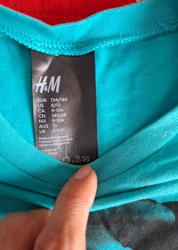 H&m marka turkuaz Baskılı Bisiklet Yaka Erkek Tişört - Görsel 3
