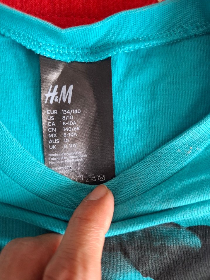 H&m marka turkuaz Baskılı Bisiklet Yaka Erkek Tişört - Görsel 3