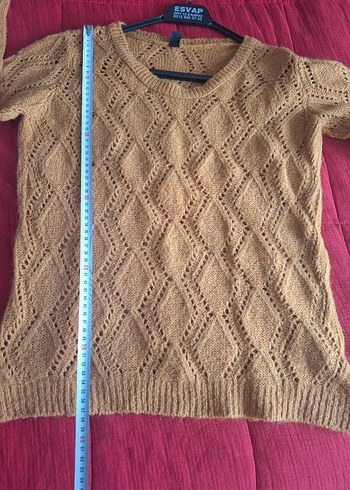 Bohem Örgü Kahverengi Kadın Kazak - Görsel 3