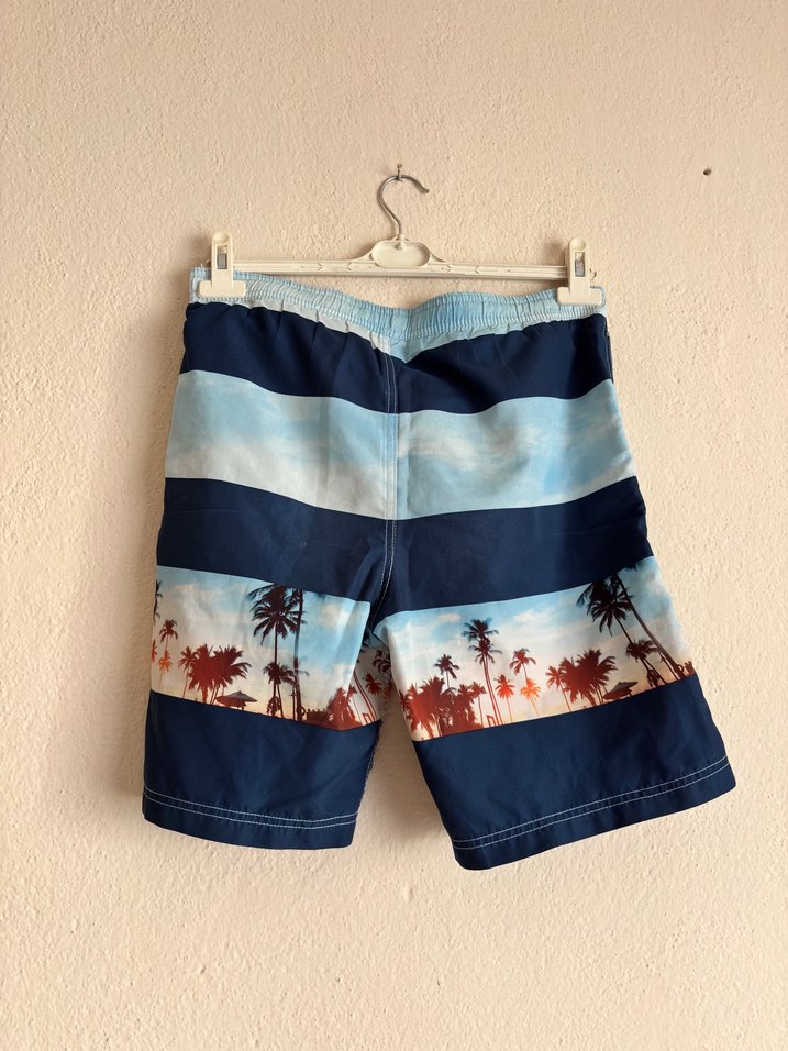 Erkek Mavi Desenli Deniz Şortu - Görsel 2