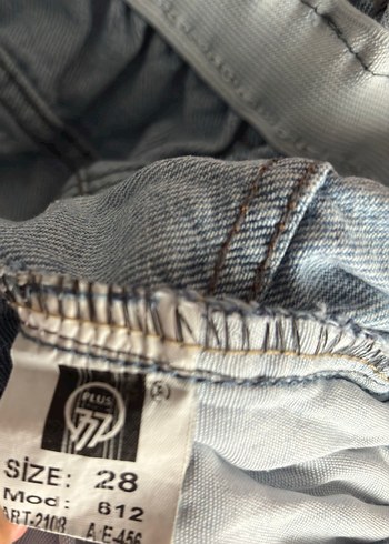 Düğmeli Mavi Kadın Denim Pantolon - Görsel 3