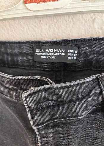 Gri Loose Fit Kadın Denim Pantolon - Görsel 3