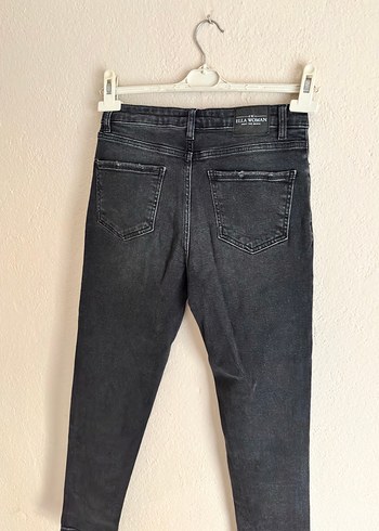 Gri Loose Fit Kadın Denim Pantolon - Görsel 2