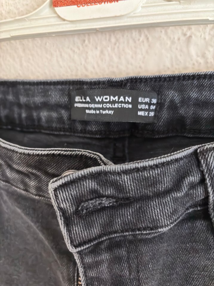 Gri Loose Fit Kadın Denim Pantolon - Görsel 3