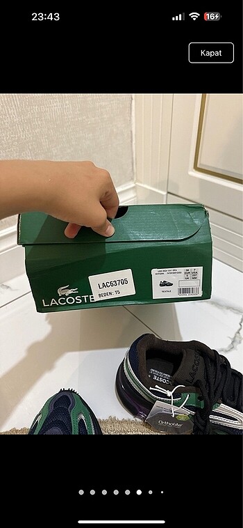 38 Beden lacivert Renk Lacoste L003 2k24 kadın sneaker