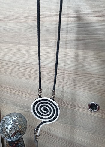 Diğer Bohem Zebra Desenli Uzun Elastik Kolye