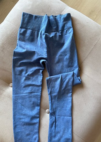 l Beden mavi Renk Mavi Kadın Denim Tayt - Elastik Bel