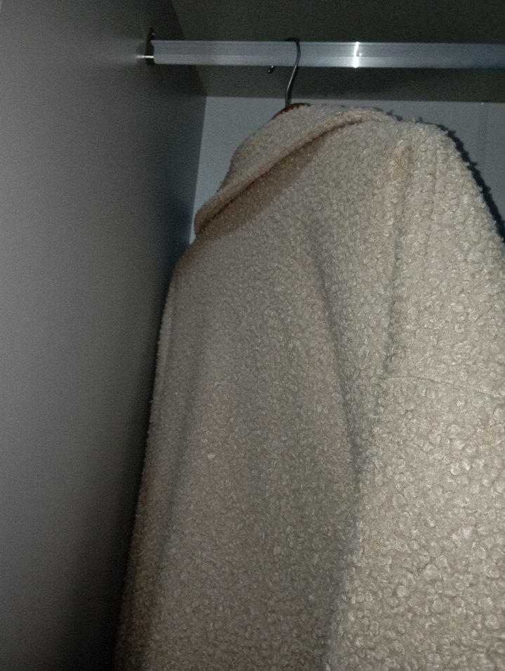 Uzun Buklet Peluş Kadın Kaban (Bej/Camel) - Görsel 3