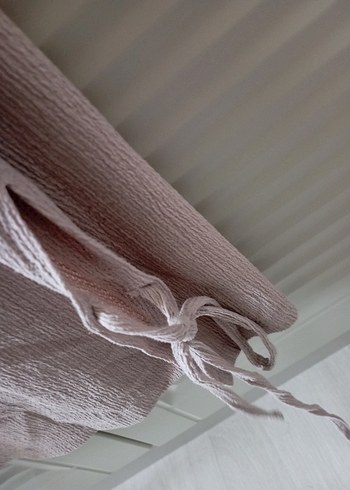 Bej Keten Kadın Kısa Kollu Bluz - Görsel 4