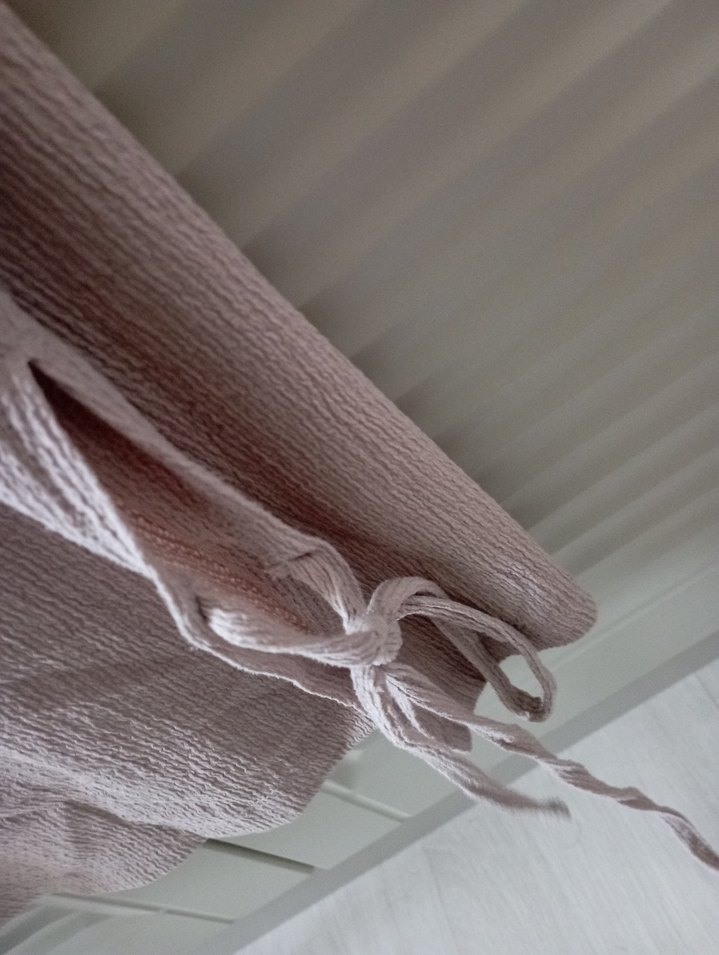 Bej Keten Kadın Kısa Kollu Bluz - Görsel 4