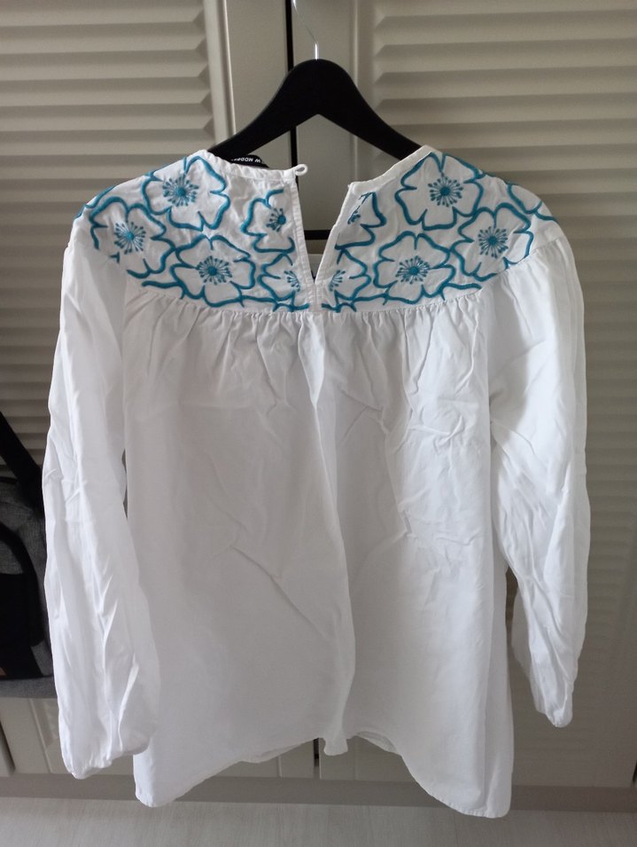 Nakışlı Bohem Pamuklu Bombeli Gömlek - Görsel 2