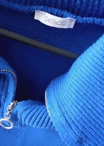 Mavi Fermuarlı Kadın Triko - Görsel 3
