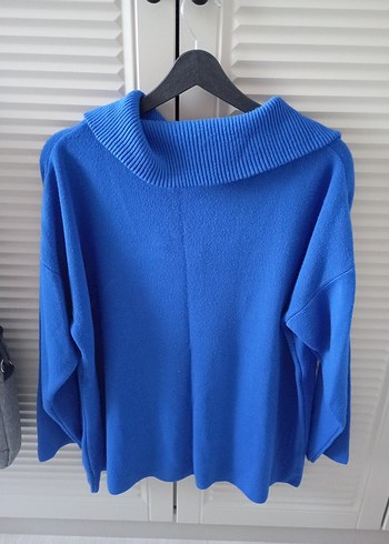 Mavi Fermuarlı Kadın Triko - Görsel 2