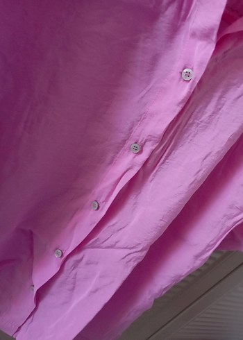 Pembe Düğmeli Kısa Kollu Gömlek - Görsel 4