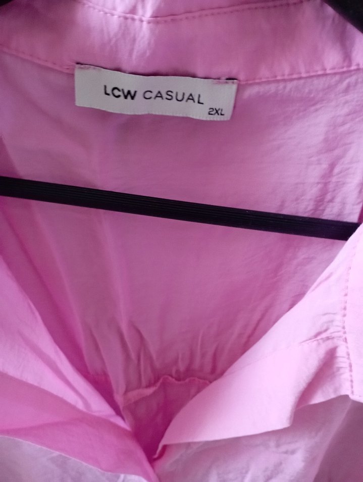 Pembe Düğmeli Kısa Kollu Gömlek - Görsel 3