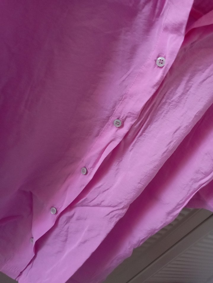 Pembe Düğmeli Kısa Kollu Gömlek - Görsel 4