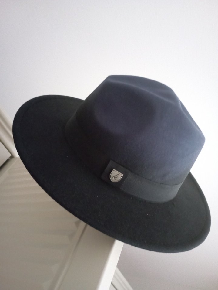 Klasik Mavi-Lacivert Yün Kadın Şapka - Görsel 2