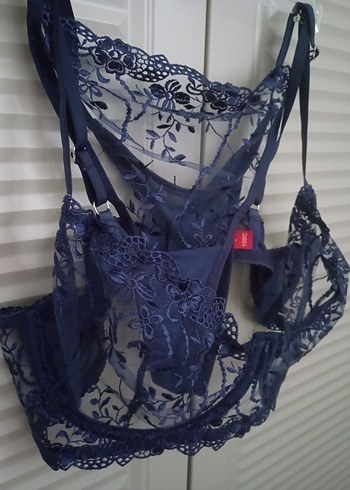 Lacivert Gotik Sütyen Takımı - Görsel 5