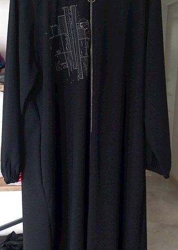 Uzun Siyah Önü İşlemeli Ferace - Görsel 2