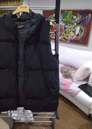 xl Beden siyah Renk ,şişme yelek,Siyah Fermuarlı Kadın Yelek
