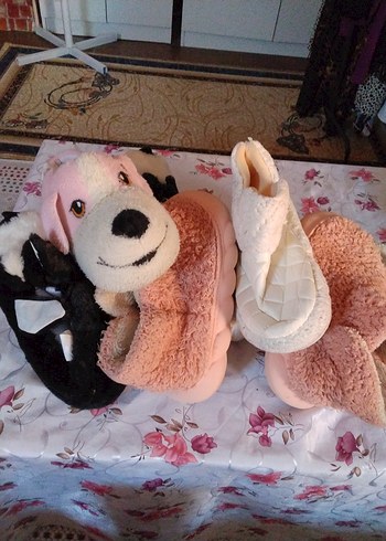 Diğer Gri ve Çok Renkli Peluş ,panduf, ev terligi