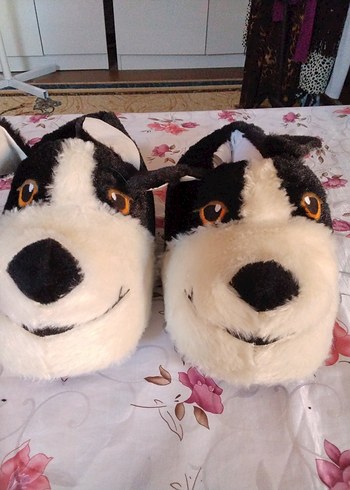Diğer Peluş Köpek Figürlü Sıcak Ev Terliği