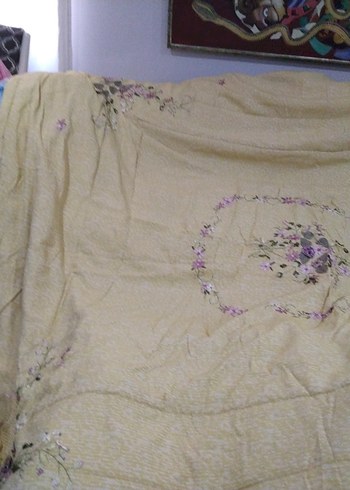 Nakış İşlemeli Bej yatak örtüsü - Görsel 4