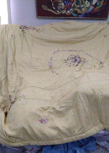 Nakış İşlemeli Bej yatak örtüsü - Görsel 2