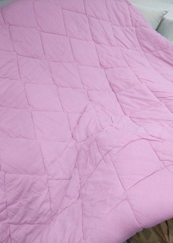Pastel Pembe Düz Yorgan - Görsel 6