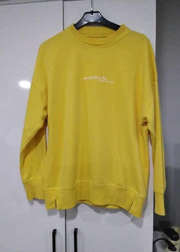 Sarı Kadın Uzun Kollu Sweatshirt