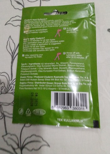 Claderm Zeytin Özlü Bacak Peeling Maskesi 30 ml - Görsel 6