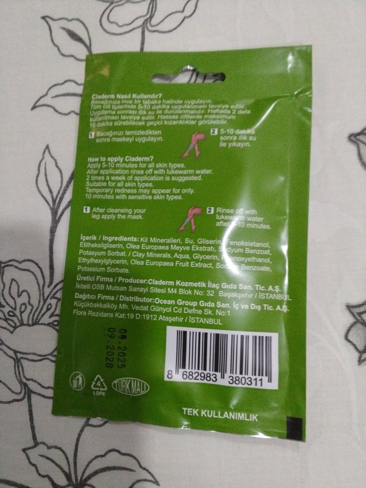 Claderm Zeytin Özlü Bacak Peeling Maskesi 30 ml - Görsel 3