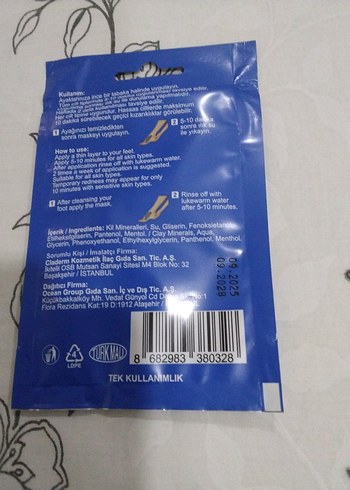 Claderm Mentollü Ayak Maskesi 30 ml - Görsel 3