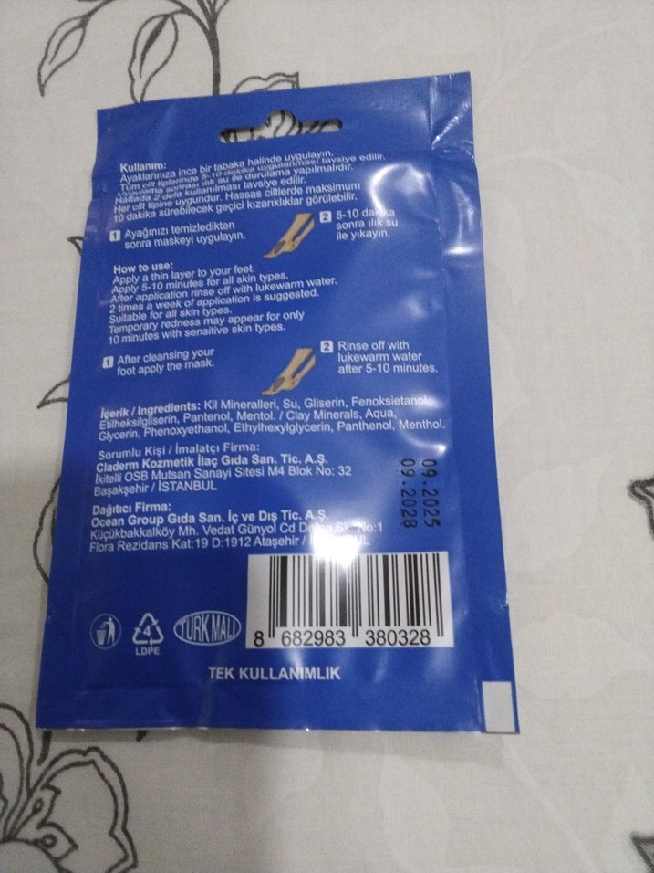 Claderm Mentollü Ayak Maskesi 30 ml - Görsel 3