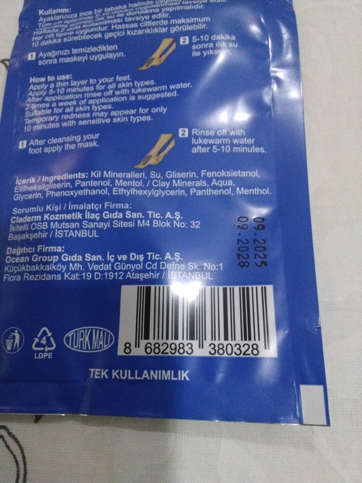 Claderm Mentollü Ayak Maskesi 30 ml - Görsel 4