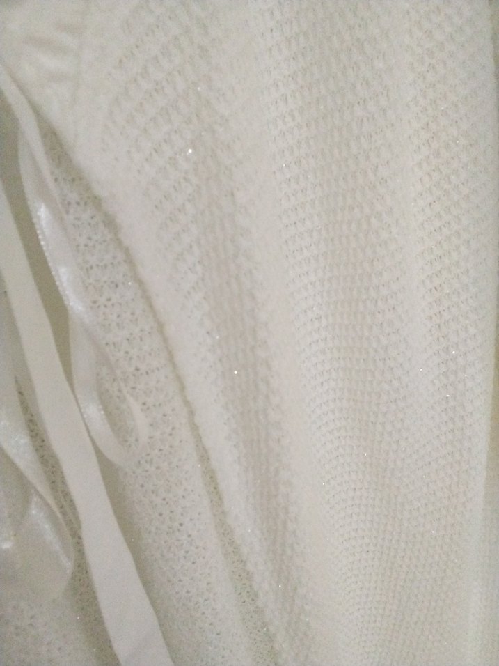 Kadın Uzun Beyaz Salaş sabahlik,simli,ev giyim - Görsel 2